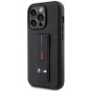 BMW BMHCP14L22GSLK Grip Stand Hot Stamp cietais apvalks, paredzēts Apple iPhone 14 Pro, melns