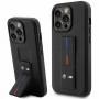 BMW BMHCP14X22GSLK Grip Stand Hot Stamp cietais apvalks, paredzēts Apple iPhone 14 Pro Max, melns
