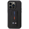 BMW BMHCP14X22GSLK Grip Stand Hot Stamp cietais apvalks, paredzēts Apple iPhone 14 Pro Max, melns
