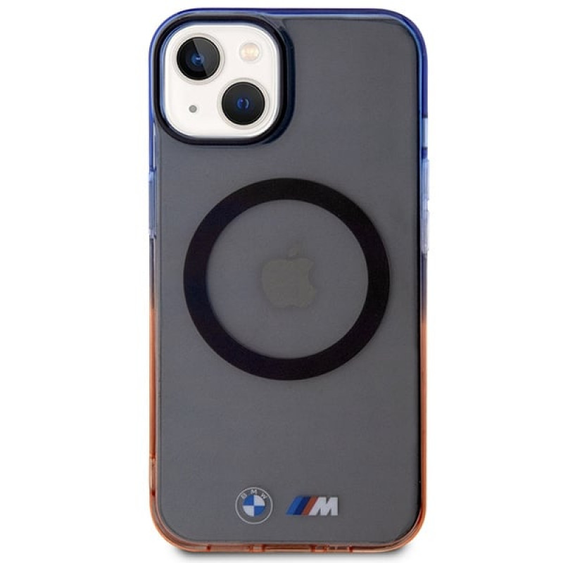 BMW BMHMP14MHTGE Gradient Bumper MagSafe cietais apvalks, paredzēts Apple iPhone 14 Plus / 15 Plus, pelēks
