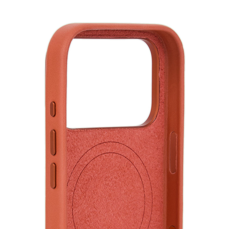 Mujjo Troubadour ādas vāciņš Apple iPhone 18 Pro / 17 Pro, MagSafe, terakotas krāsā