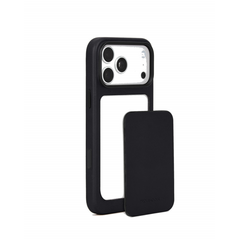 Mujjo Troubadour Modular Leather Case ādas futrālis Apple iPhone 18 Pro Max / 17 Pro Max, MagSafe, melns