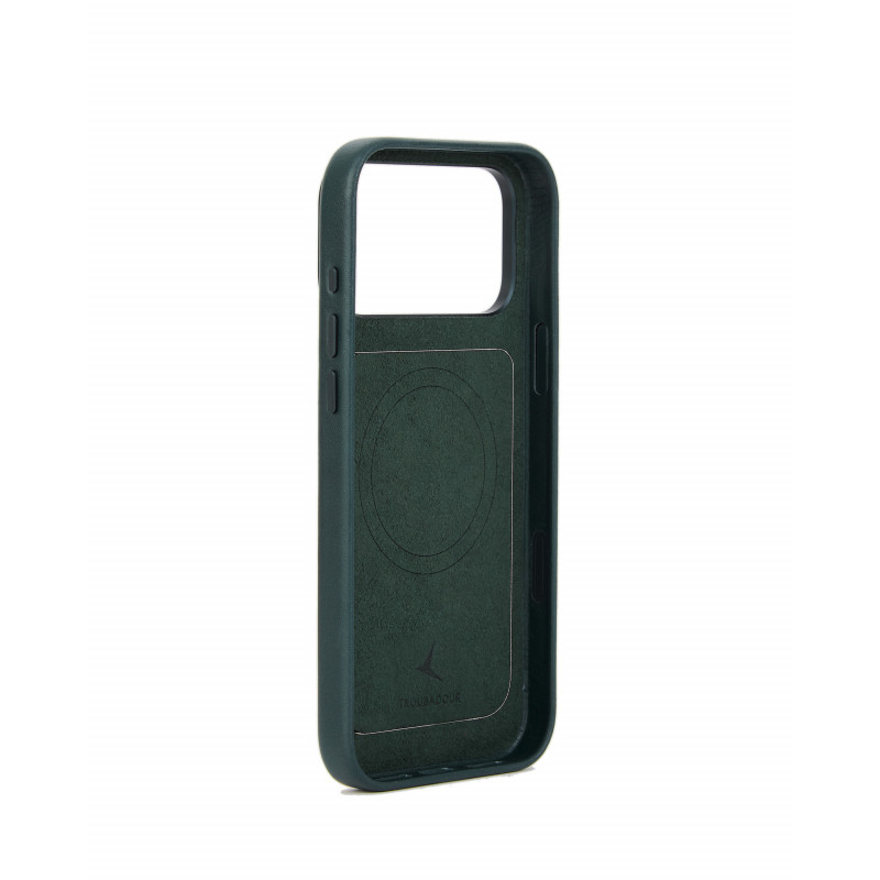 Mujjo Troubadour Modular Leather Case ādas futrālis Apple iPhone 18 Pro Max / 17 Pro Max, MagSafe, obsidiāna zaļš