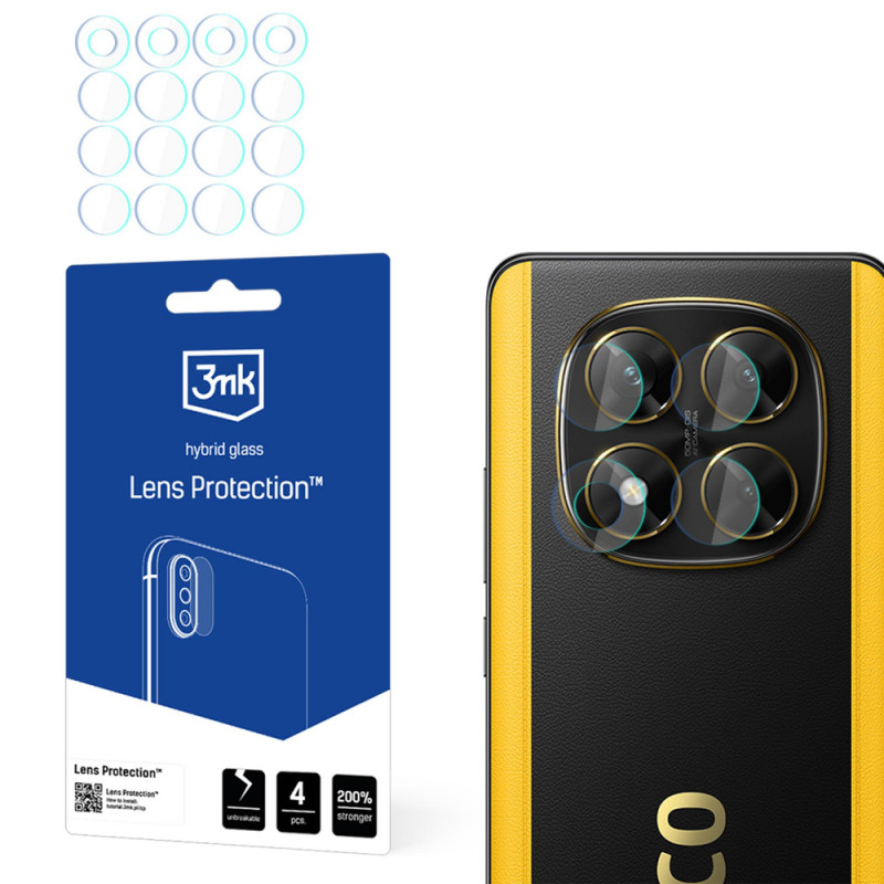 3MK Lens Protection Xiaomi POCO X7 kameras objektīva hibrīda aizsargstikls (4 gab.)