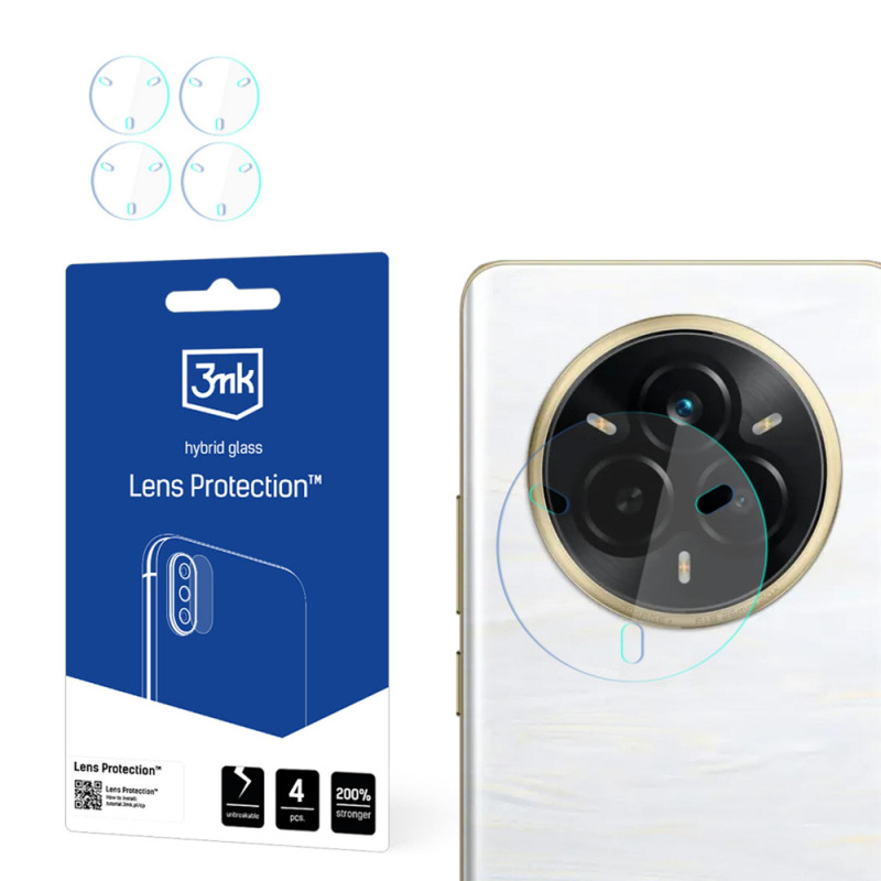 3MK Lens Protection Realme 14 Pro kameras objektīva hibrīda aizsargstikls (4 gab.)
