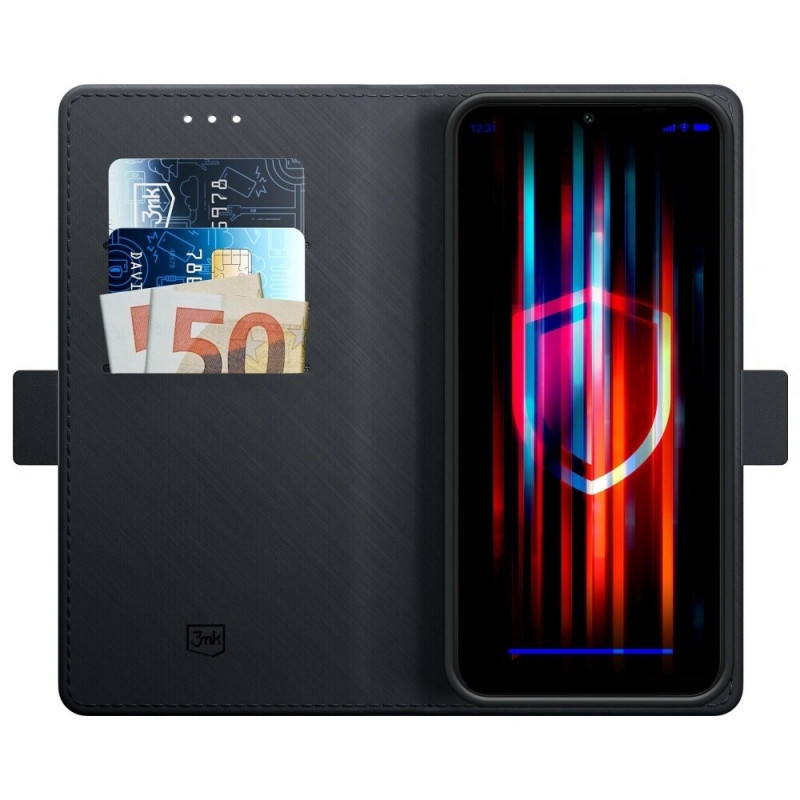 3MK Wallet Case grāmatveida telefona apvalks Samsung Galaxy S25 Edge, melns