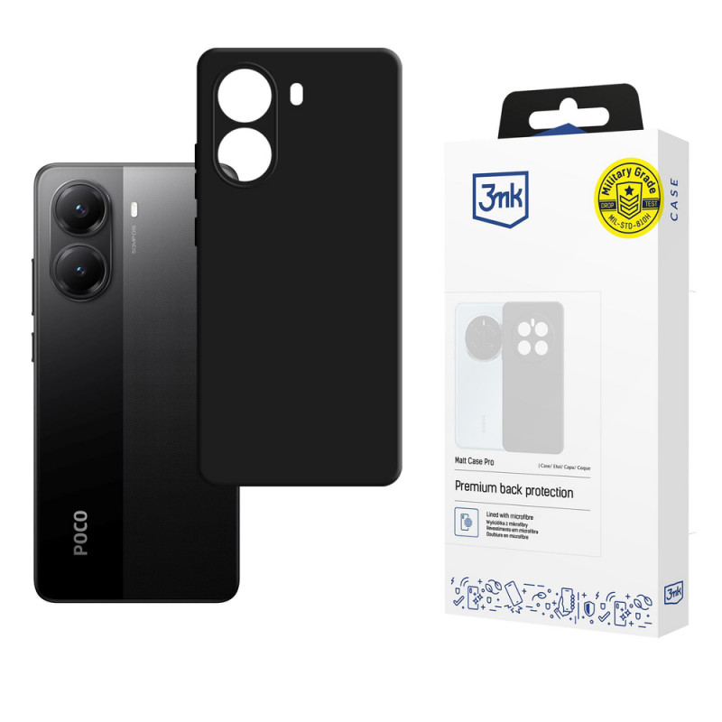 3MK Matt Case Pro tālruņa apvalks Poco X7 Pro 5G, melns