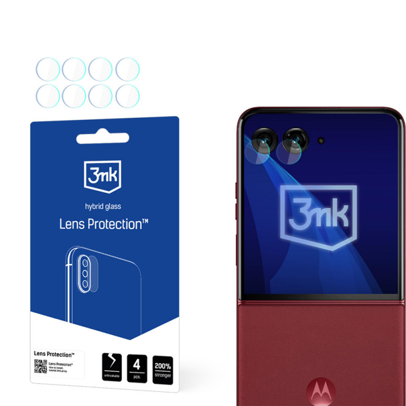 3MK Lens Protection hibrīda kameras objektīva aizsargstikls Motorola Razr 60 Ultra (4 gab.)