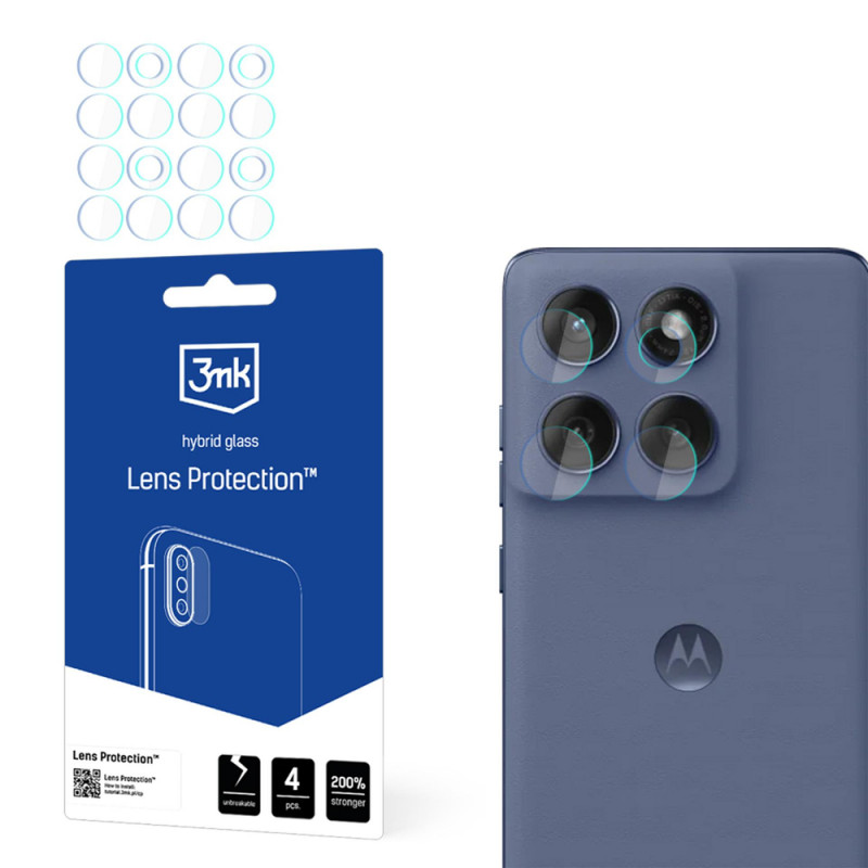 3MK Lens Protection hibrīdstikls kameras objektīvam Motorola Edge 60 Fusion / Edge 60 (4 gab.)