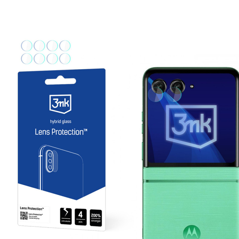 3MK Lens Protection hibrīdstikls kameras objektīvam Motorola Razr 60 (4 gab.)