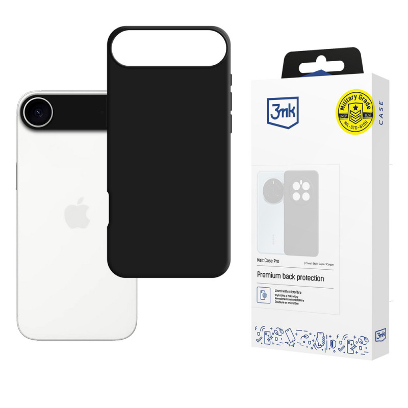 3mk Matt Case Pro apvalks Apple iPhone Air, matēts melns