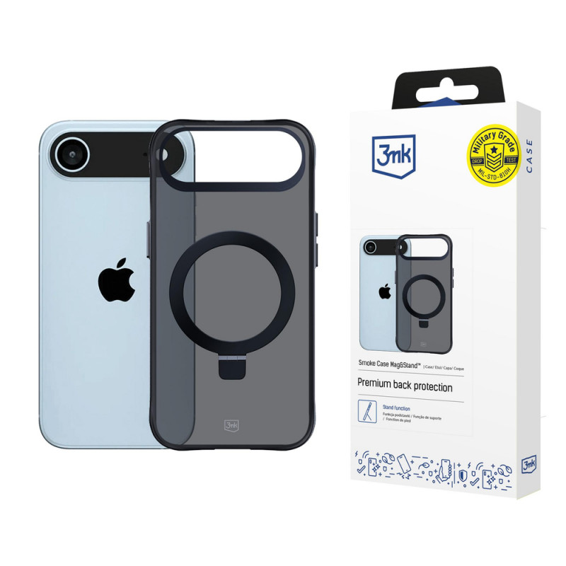 3mk Smoke Case Mag&Stand apvalks Apple iPhone Air, melns