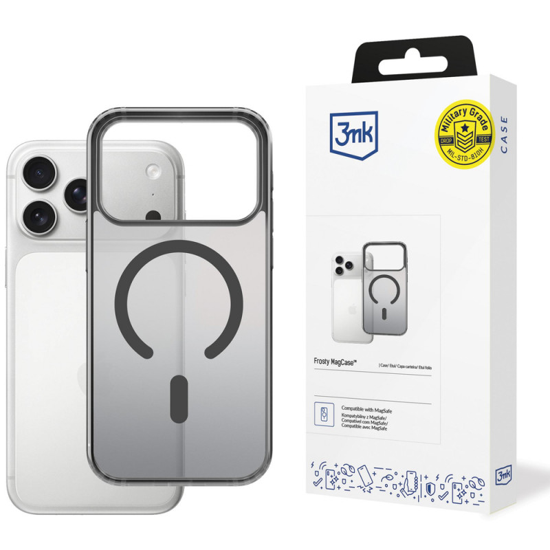 3mk Frosty MagCase apvalks Apple iPhone 17 Pro Max, melns