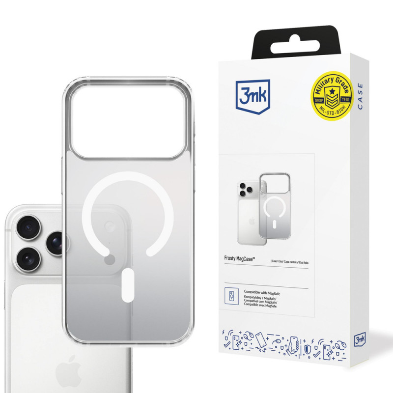 3mk Frosty MagCase apvalks Apple iPhone 17 Pro Max, balts