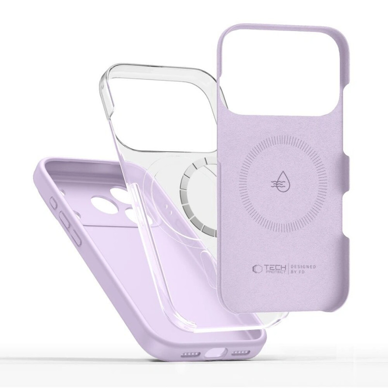 Tech-Protect Silicone MagSafe vāciņš Apple iPhone 17 Pro, ceriņkrāsas, THP4521