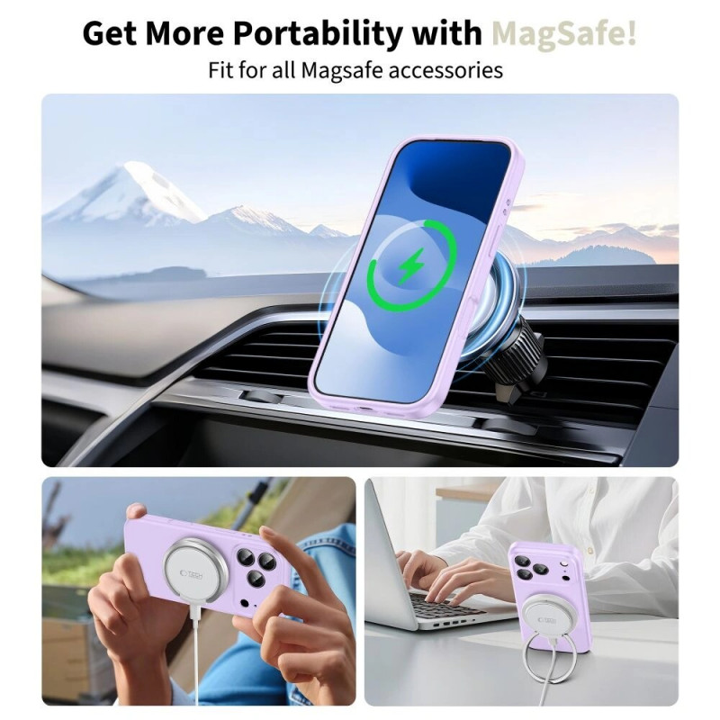 Tech-Protect Silicone MagSafe vāciņš Apple iPhone 17 Pro, ceriņkrāsas, THP4521