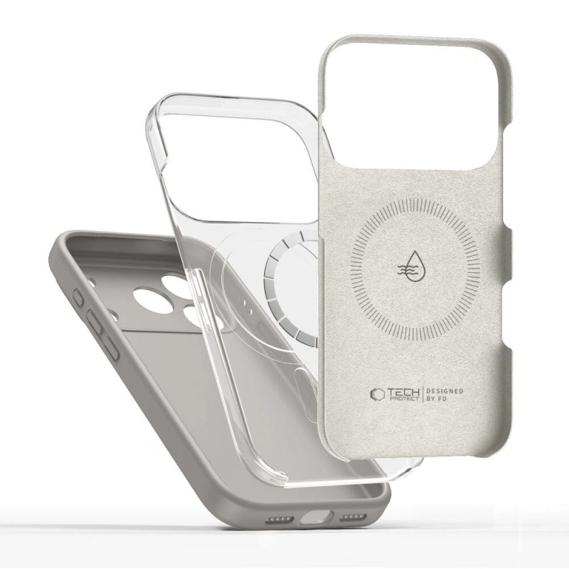 Tech-Protect Silicone MagSafe vāciņš Apple iPhone 17 Pro, akmens pelēks