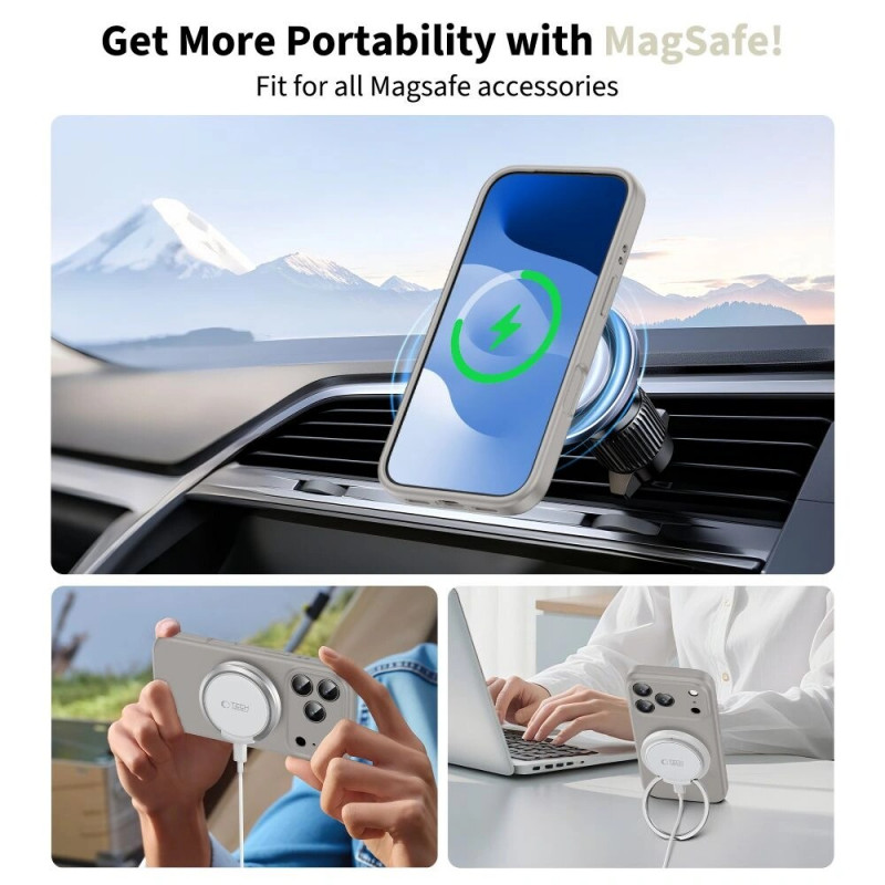 Tech-Protect Silicone MagSafe vāciņš Apple iPhone 17 Pro, akmens pelēks