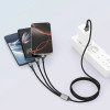 Tech-Protect UltraBoost DNA 3 vienā kabelis USB-A uz Lightning / USB-C / Micro-USB, 3 A, 120 cm, tērauda pelēks