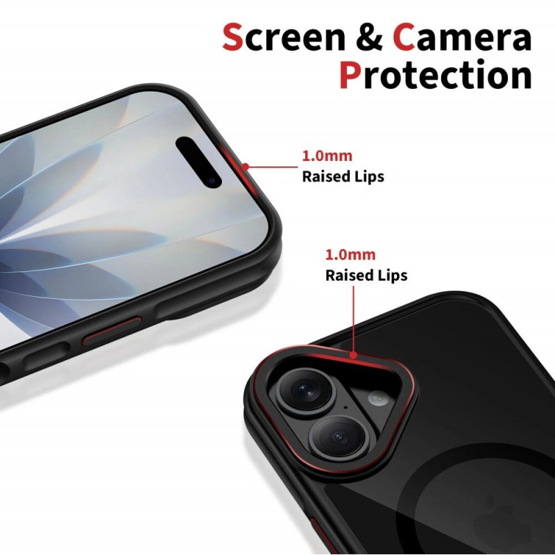 Tech-Protect MagHybrid MagSafe vāciņš Apple iPhone 17, melns/sarkans