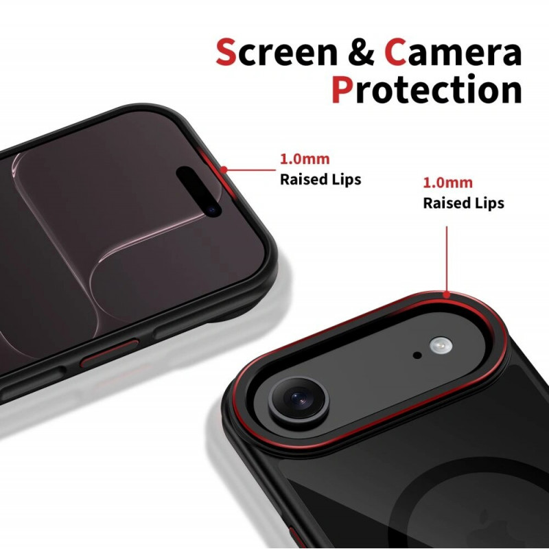 Tech-Protect MagHybrid MagSafe vāciņš Apple iPhone Air, melns/sarkans