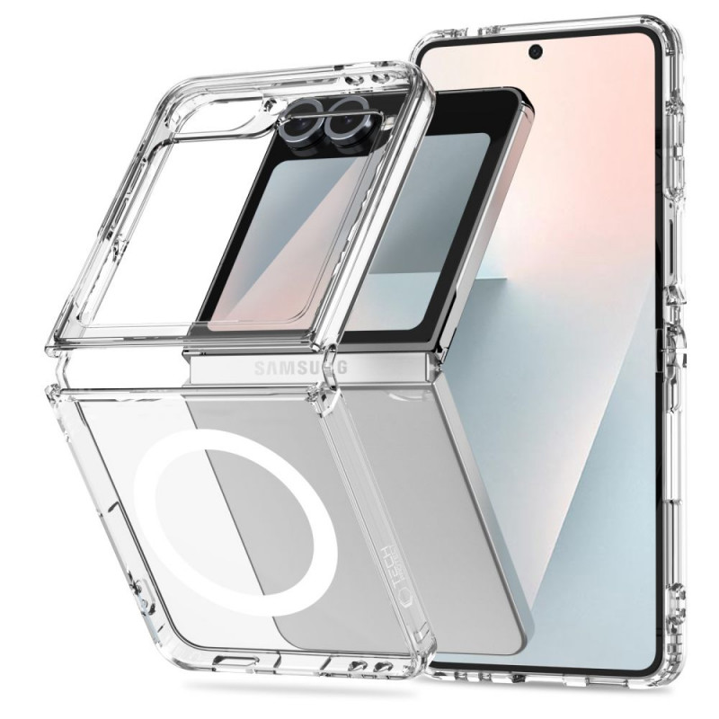 Tech-Protect Flexair Hybrid MagSafe apvalks Samsung Galaxy Z Flip 6 / 7 FE, caurspīdīgs