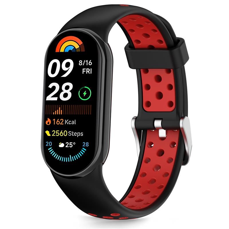 Tech-Protect IconBand Air siksniņa Xiaomi Smart Band 8 / 9 / 10 / NFC, melna/sarkana