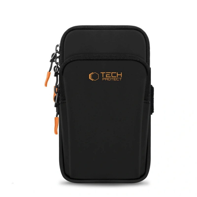 Tech-Protect M7 universālā sporta rokas apsēja (maciņš), melna/oranža