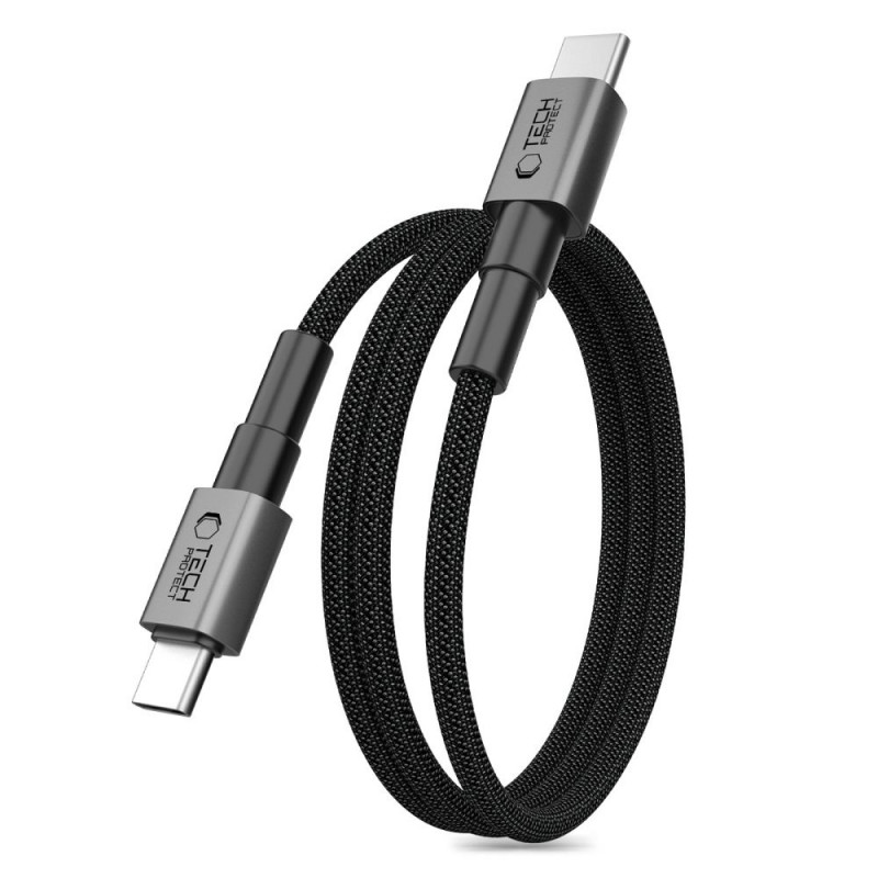 Tech-Protect Ultraboost DNA MagTwist USB-C kabelis PD 100W / 5A, 100 cm, dzelzs pelēks