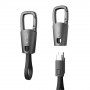 Tech-Protect Ultraboost DNA USB-C / USB-C kabelis ar atslēgu piekariņu PD 60W / 3A, 17 cm, dzelzs pelēks