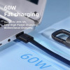 Tech-Protect Ultraboost DNA USB-C / USB-C kabelis ar atslēgu piekariņu PD 60W / 3A, 17 cm, dzelzs pelēks