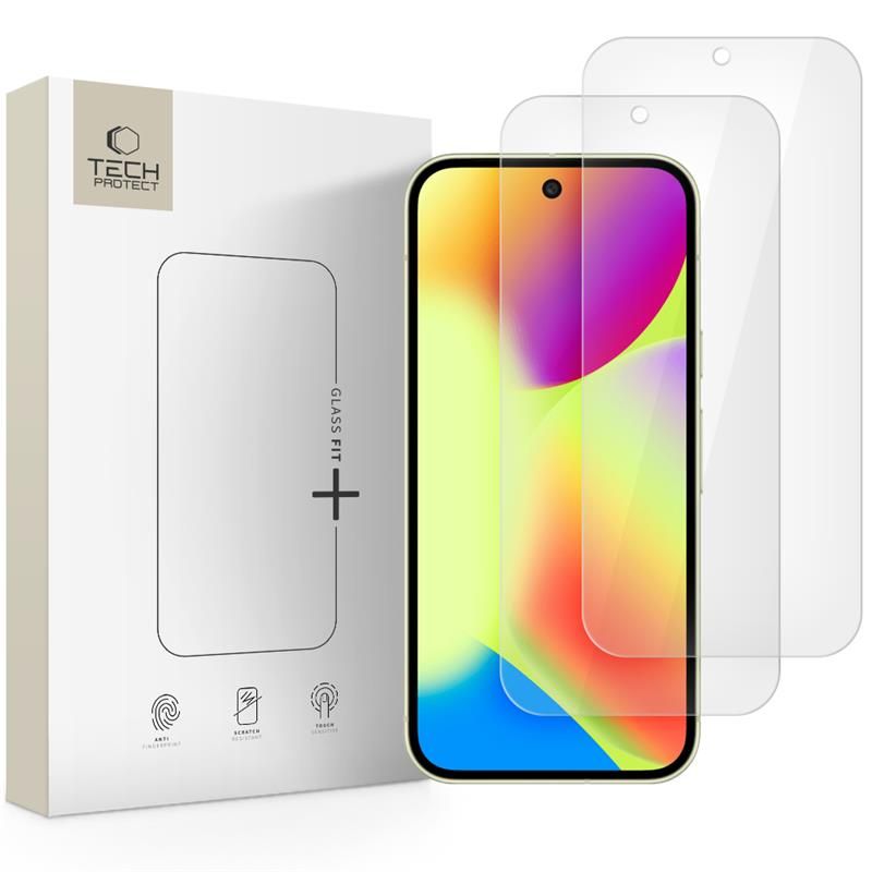 Tech-Protect Glass Fit+ rūdīts stikls Google Pixel 9 / 9 Pro / 10 / 10 Pro / 11 / 11 Pro, caurspīdīgs (2 gab.)