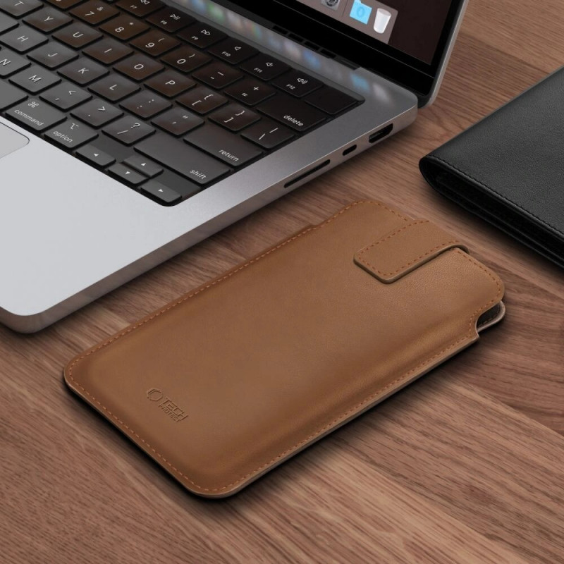 Tech-Protect SM65 universāls tālruņa maciņš, 6,0-6,9 collas, ekoāda, brūns