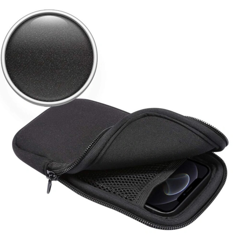 Tech-Protect SM70 universāls tālruņa maciņš, 6,0-7,2 collas, neoprēns, ar kakla siksniņu, melns