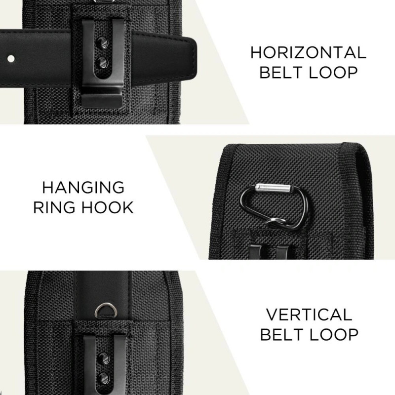 Tech-Protect SM85 universāls tālruņa maks uz jostas, 5,8-6,8 collas, neilons, melns