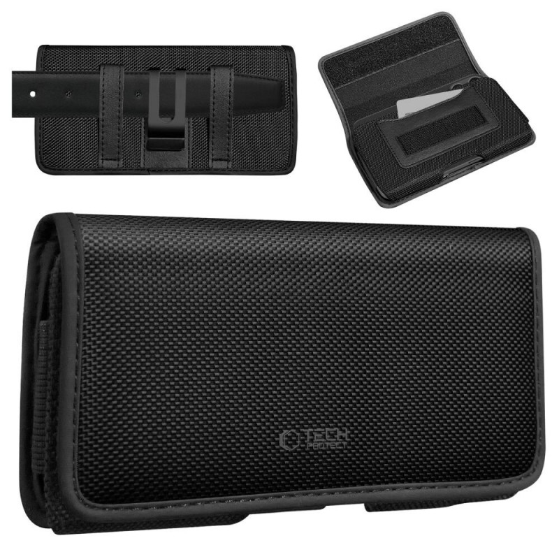 Tech-Protect SM90 universāls tālruņa maks uz jostas, 5,8-6,8 collas, neilons, melns