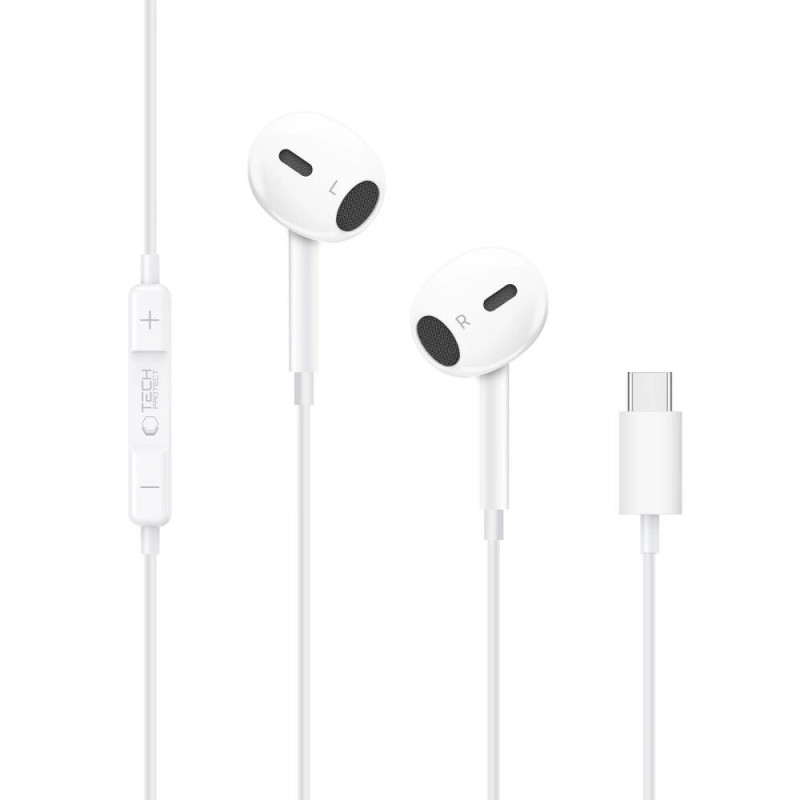 Tech-Protect Ultraboost Core G2 USB-C austiņas, baltas