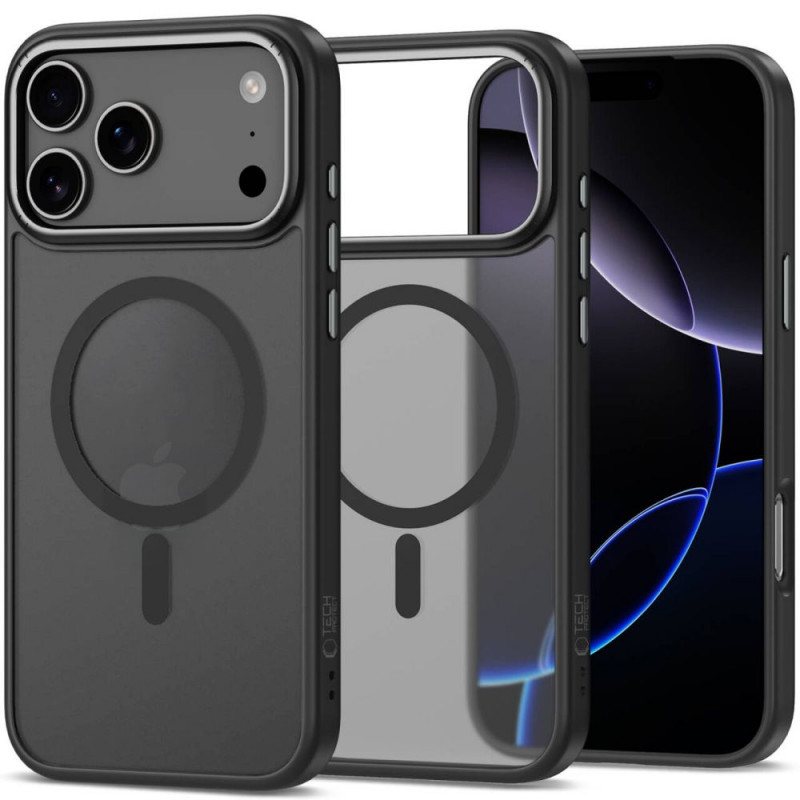 Tech-Protect CamEdge MagSafe apvalks Apple iPhone 17 Pro, matēts melns / tumšā metāla
