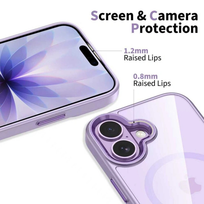 Tech-Protect MagMat MagSafe apvalks Apple iPhone 17, lavandas krāsas/caurspīdīgs