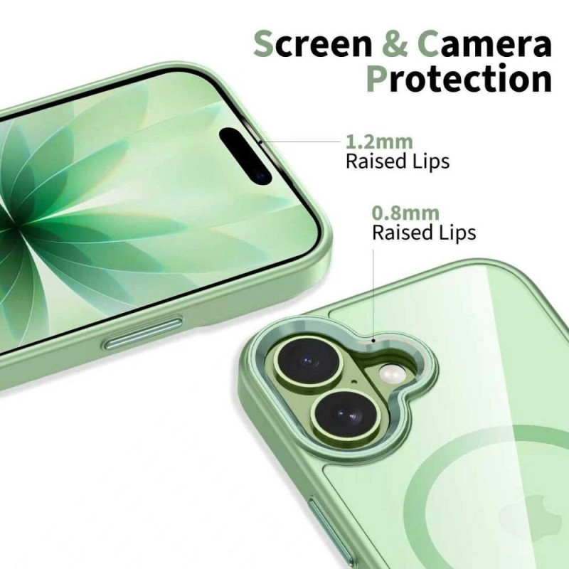 Tech-Protect MagMat MagSafe apvalks Apple iPhone 17, salvijas zaļš/caurspīdīgs