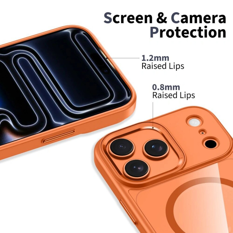 Tech-Protect MagMat MagSafe apvalks Apple iPhone 17 Pro Max, kosmiski oranžs/caurspīdīgs