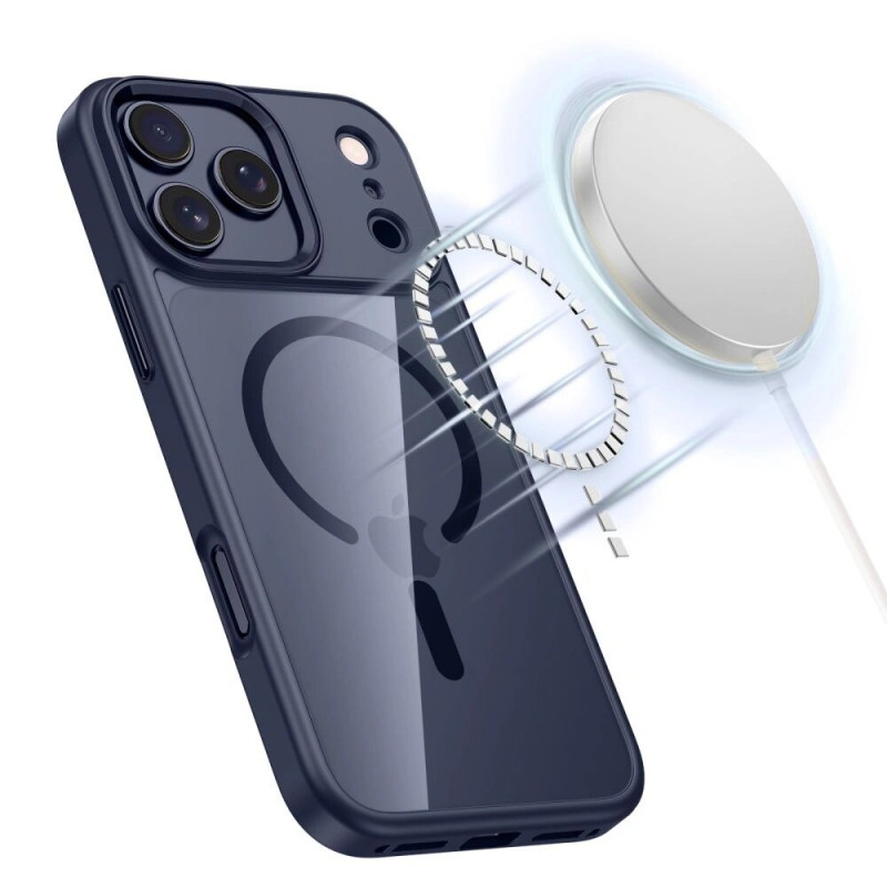 Tech-Protect MagMat MagSafe apvalks Apple iPhone 17 Pro Max, tumši zils/caurspīdīgs