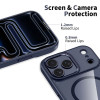 Tech-Protect MagMat MagSafe apvalks Apple iPhone 17 Pro Max, tumši zils/caurspīdīgs