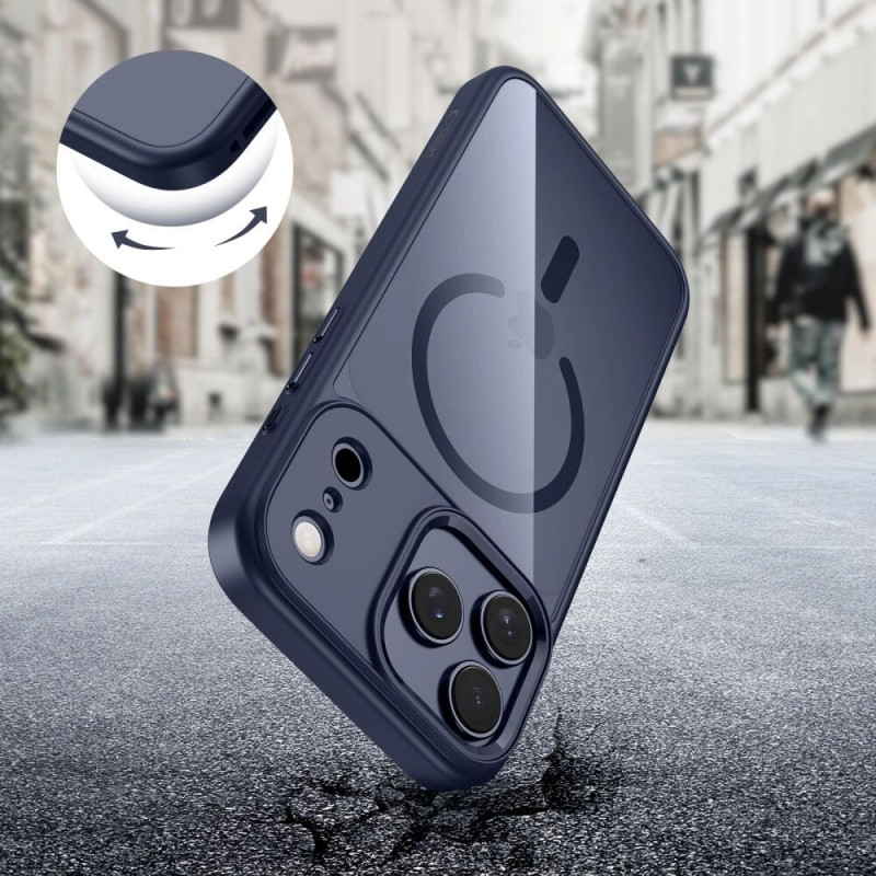 Tech-Protect MagMat MagSafe apvalks Apple iPhone 17 Pro Max, tumši zils/caurspīdīgs
