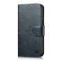 iCarer Oil Wax Wallet Case 2in1 ādas atverams futrālis iPhone 14 Plus, Anti-RFID, zils (WMI14220723-BU)