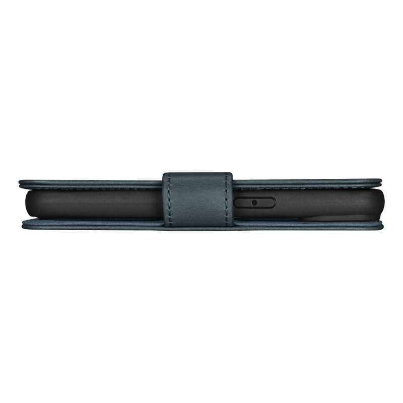 iCarer Oil Wax Wallet Case 2in1 ādas atverams futrālis iPhone 14 Plus, Anti-RFID, zils (WMI14220723-BU)