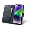 iCarer Oil Wax Wallet Case 2in1 ādas atverams futrālis iPhone 14 Plus, Anti-RFID, zils (WMI14220723-BU)