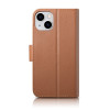 iCarer Wallet Case 2in1 ādas atverams futrālis iPhone 14 Plus, Anti-RFID, brūns (WMI14220727-BN)