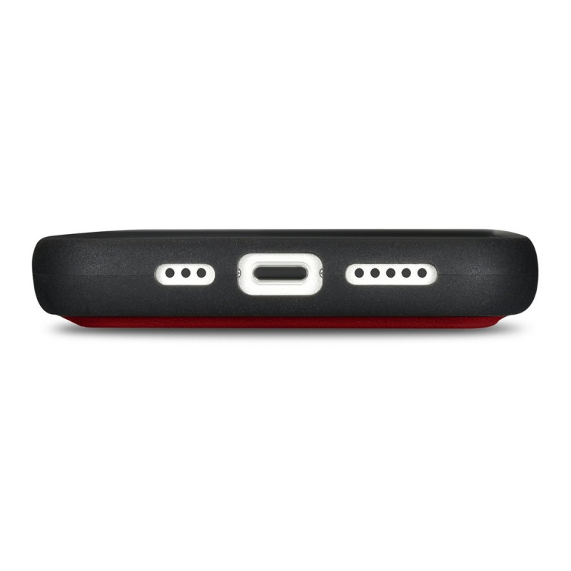 iCarer Wallet Case 2in1 ādas atverams futrālis iPhone 14 Plus, Anti-RFID, sarkans (WMI14220727-RD)