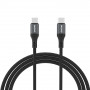 Dudao L3CC USB-C – USB-C kabelis, 60 W, 1,2 m, pīts, melns